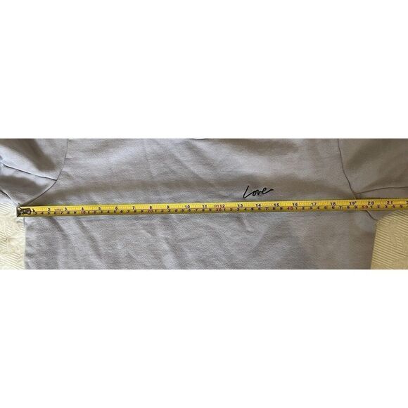 Oak + Fort Sweatshirt Top Size Medium Lavender Puff Sleeves Cropped - Picture 6 of 8